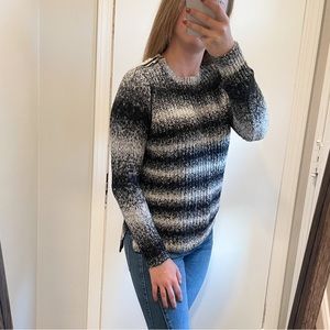 Michael Kors Striped Knit Sweater with Zippers - size S